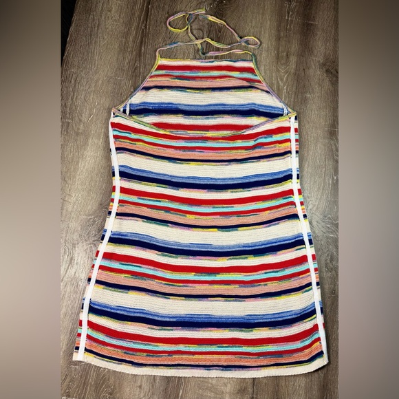 ADIDAS X KSENIASCHNAIDER Knitted Halter Dress Multicolor Stripe - Size XL - Picture 12 of 15